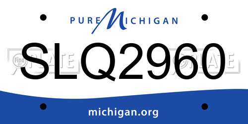 SLQ2960 Michigan License Plate