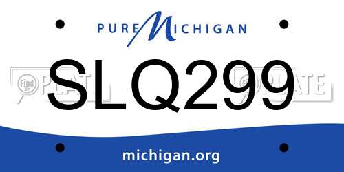 SLQ299 Michigan License Plate