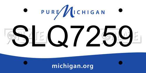 SLQ7259 Michigan License Plate
