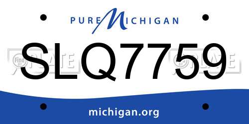 SLQ7759 Michigan License Plate