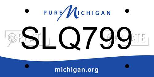 SLQ799 Michigan License Plate