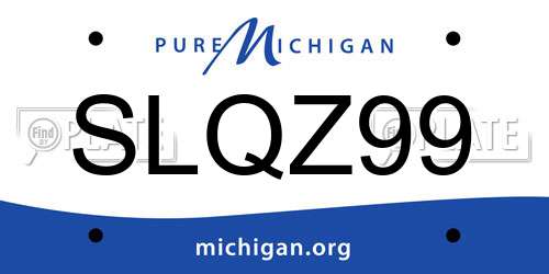 SLQZ99 Michigan License Plate