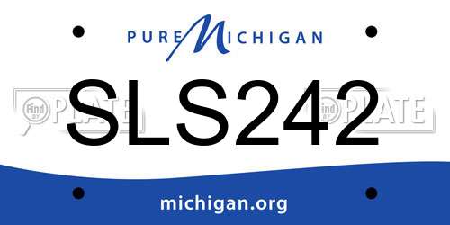 SLS242 Michigan License Plate