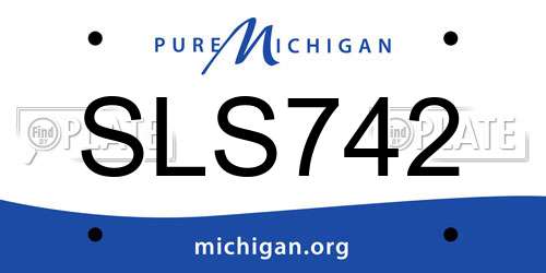 SLS742 Michigan License Plate