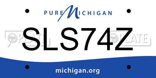 SLS74Z Michigan License Plate