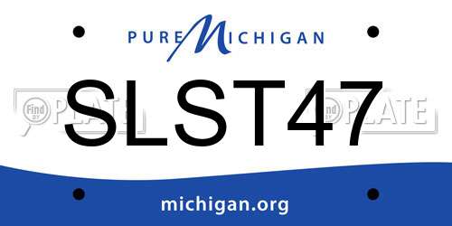 SLST47 Michigan License Plate