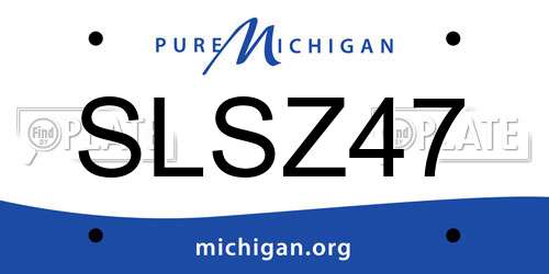 SLSZ47 Michigan License Plate