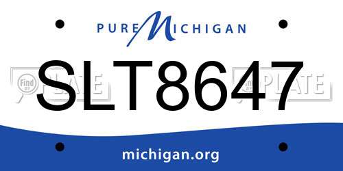 SLT8647 Michigan License Plate