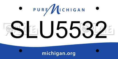 SLU5532 Michigan License Plate
