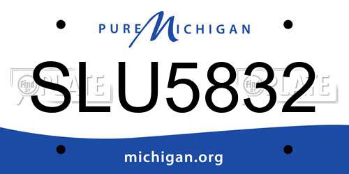 SLU5832 Michigan License Plate