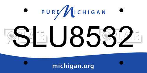 SLU8532 Michigan License Plate