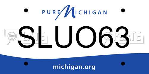 SLUO63 Michigan License Plate