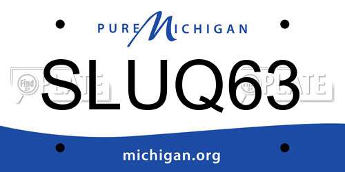 SLUQ63 Michigan License Plate