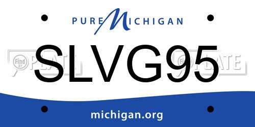 SLVG95 Michigan License Plate