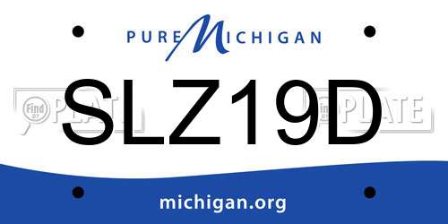 SLZ19D Michigan License Plate