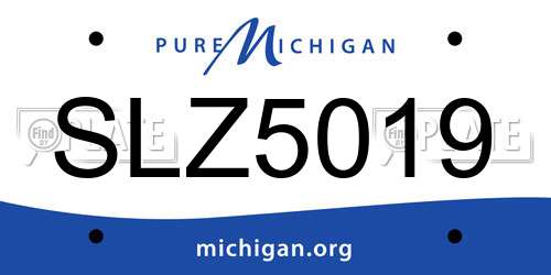 SLZ5019 Michigan License Plate