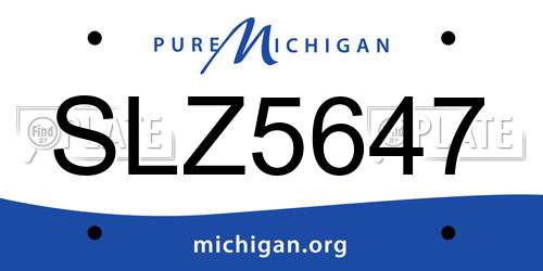 SLZ5647 Michigan License Plate
