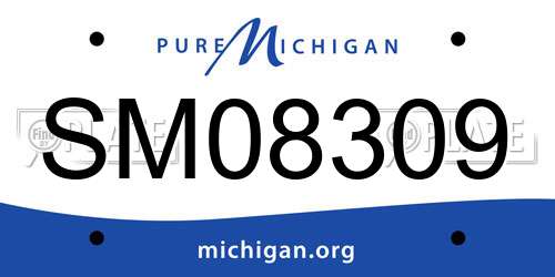 SM08309 Michigan License Plate