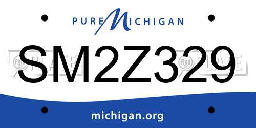 SM2Z329 Michigan License Plate