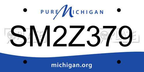 SM2Z379 Michigan License Plate