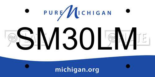 SM30LM Michigan License Plate