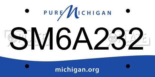 SM6A232 Michigan License Plate