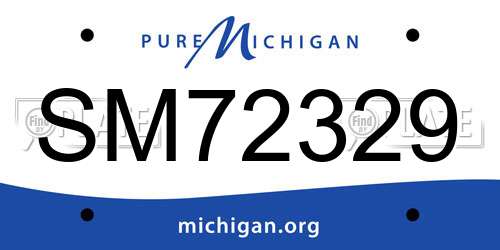 SM72329 Michigan License Plate
