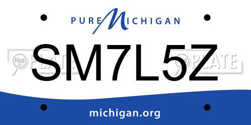 SM7L5Z Michigan License Plate