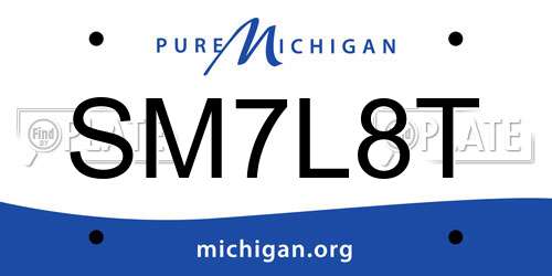 SM7L8T Michigan License Plate