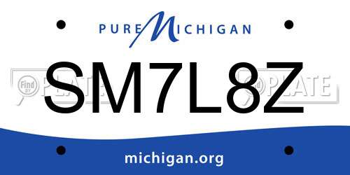 SM7L8Z Michigan License Plate