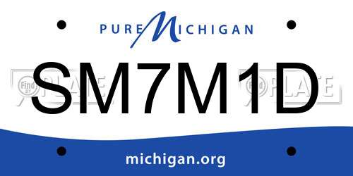 SM7M1D Michigan License Plate