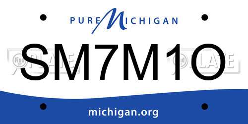 SM7M1O Michigan License Plate