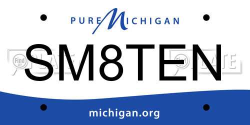 SM8TEN Michigan License Plate