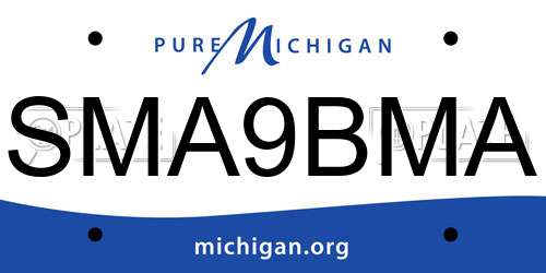 SMA9BMA Michigan License Plate