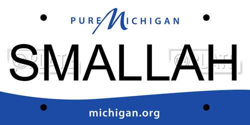 SMALLAH Michigan License Plate