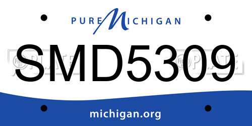 SMD5309 Michigan License Plate