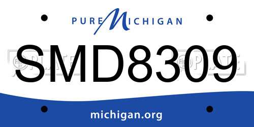 SMD8309 Michigan License Plate