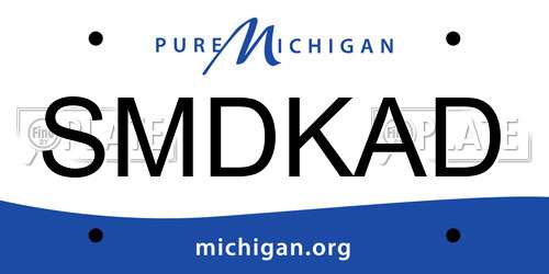 SMDKAD Michigan License Plate