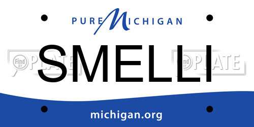 SMELLI Michigan License Plate