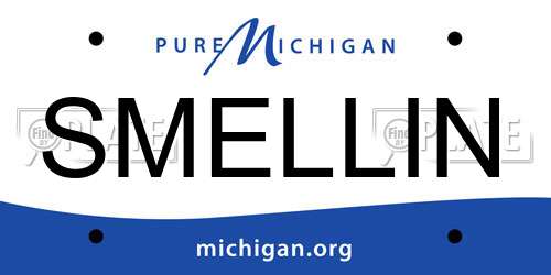 SMELLIN Michigan License Plate