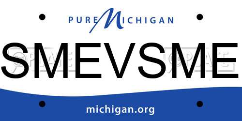SMEVSME Michigan License Plate