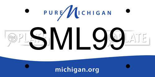 SML99 Michigan License Plate