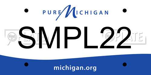 SMPL22 Michigan License Plate