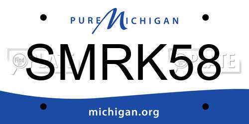 SMRK58 Michigan License Plate