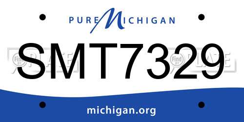 SMT7329 Michigan License Plate