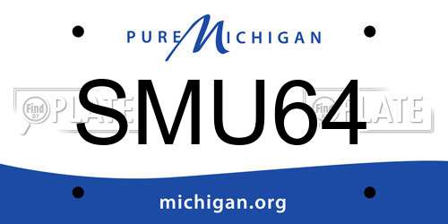 SMU64 Michigan License Plate