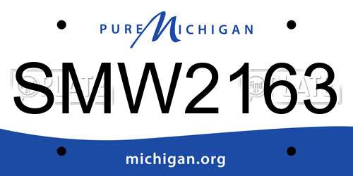 SMW2163 Michigan License Plate