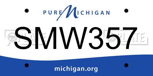SMW357 Michigan License Plate