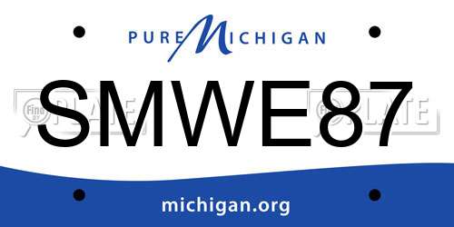 SMWE87 Michigan License Plate