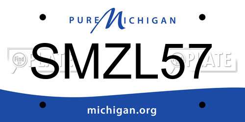 SMZL57 Michigan License Plate